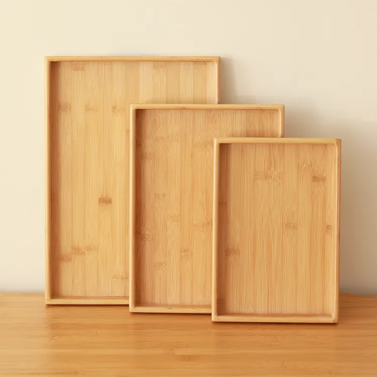 日式竹托盘竹制餐盘长方形家用茶水托盘酒店餐厅水杯茶盘茶具收纳