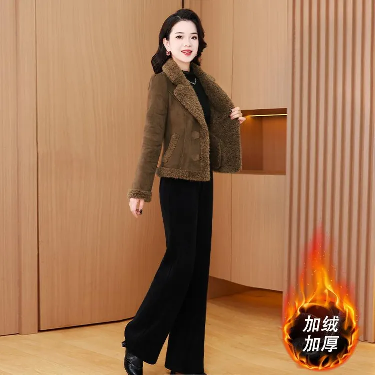 品牌美拉德减龄时尚套装女2025秋冬新款加绒加厚小香风气质两件套