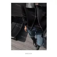 SEER CHUN”黑胶唱片”短款羊毛外套 60251