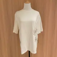 99新 Hermes/爱马仕 壹臻湘/浅米色亚麻棉质圆领t恤 s码 38815394