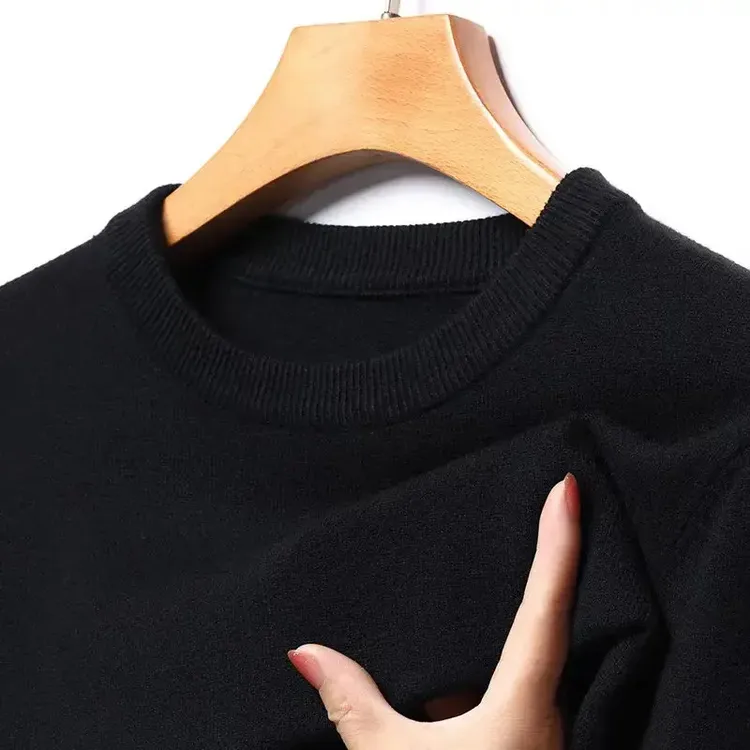 2025新款纯色针织打底衫男秋冬季修身内搭线衣男士圆领毛衣秋冬商品图