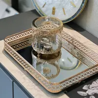 美式轻奢复古茶几桌布家用卧室欧式长方形托盘摆件实用型防滑摆件