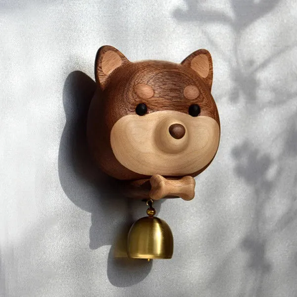 实木旺柴铃铛多巴胺风铃吸门式门铃挂饰治愈系入户小挂件乔迁礼物