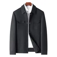 男士秋冬商务气质休闲翻领百搭减龄夹克外套/8158