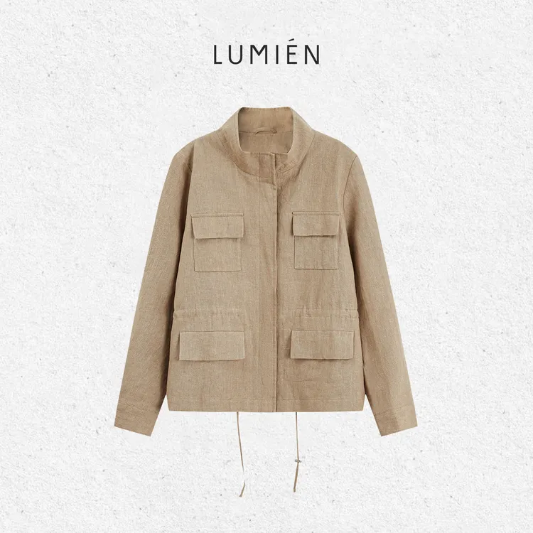【LUMIEN 新品】100纯亚麻复古抽绳设计休闲百搭外套上衣LX5GEE014