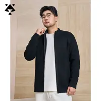 【免烫抗皱】森老板大码男装胖男生衣服高级感秋季宽松毛衣立领外套