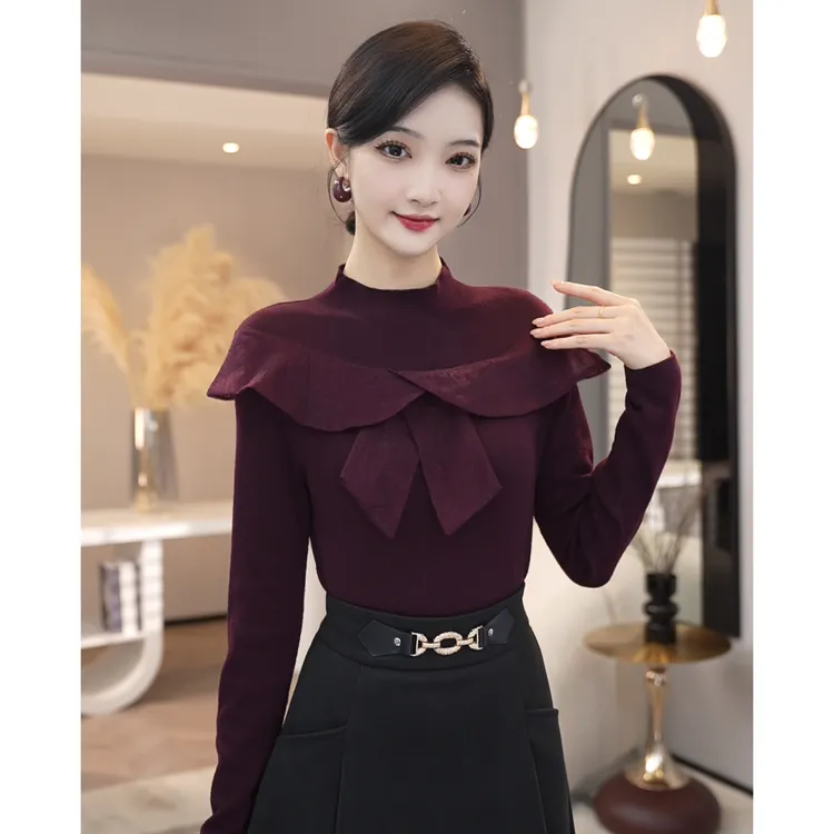 2025秋冬新款【JR-08】含绵羊毛老钱风可外穿精致打底针织衫上衣女