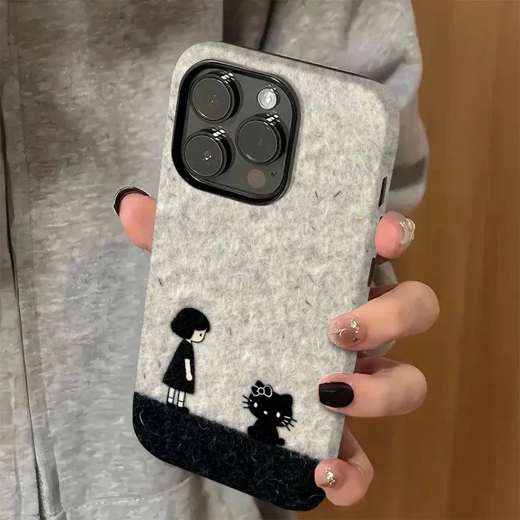 BANCA女孩kitty猫适用苹果17/16/15手机壳华为小米oppo菲林二合一