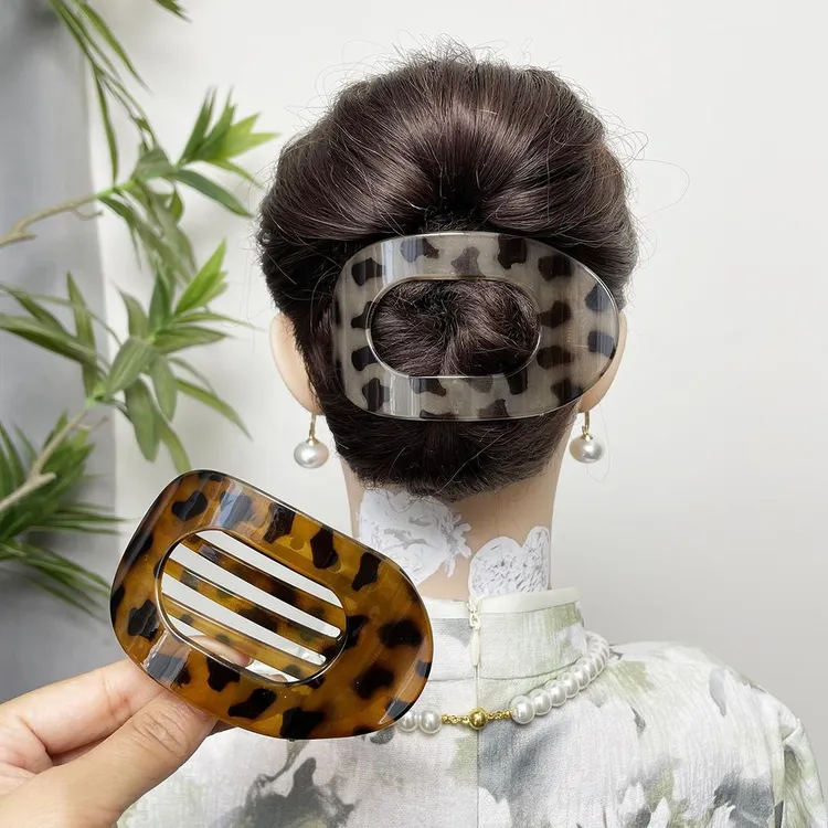 不硌头鲍鱼抓夹女圆形扁平后脑勺盘发夹扎发弧形马尾夹发卡饰品