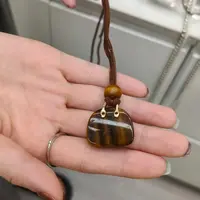 非金属木质项链 虎眼包包项链毛衣链