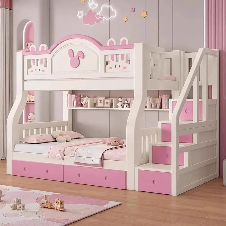上下床双层床全实木子母床儿童床组合家用上下铺小户型姐弟高低床