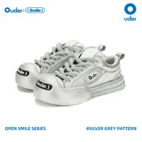【S级微瑕】Ouder “smiler”银灰低帮厚底大头鞋开口笑帆布鞋