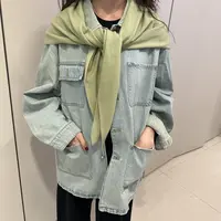 anan浅蓝色口袋牛仔外套FZwt250318003