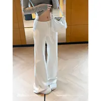 SUNONEONE【雾白清秋】微喇高腰显瘦抽绳休闲裤子女-D0389K