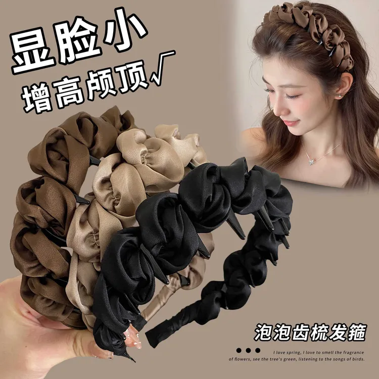 高颅顶发箍女款2025新款日常外戴显脸小头箍带齿防滑压发发卡头饰