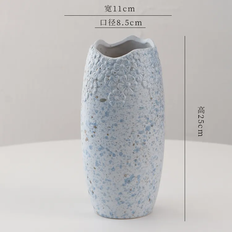 新款大口径陶瓷水培花瓶现代简约风格鲜花干花复古摆件