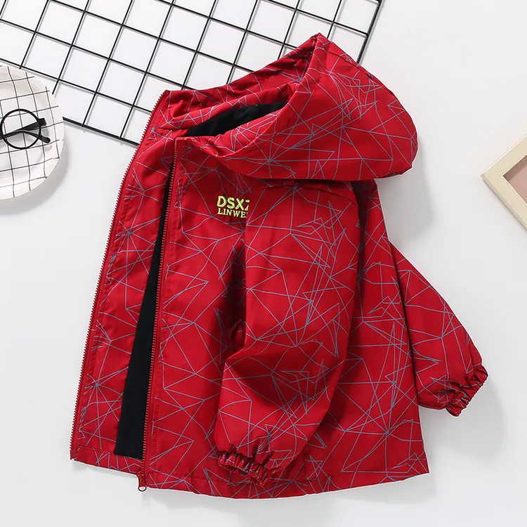 儿童罩衣秋冬外套中大童防水防脏罩衣套羽绒服男孩洋气外套冲锋衣