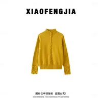 法式钩花温柔风百搭高领毛衣外穿打底开衫冬季秋冬时尚女士B8899