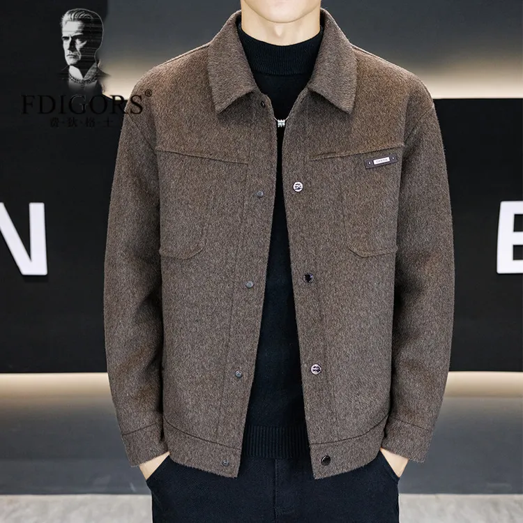 费狄格士毛呢大衣外套男士秋冬季新款轻熟风双面羊毛休闲夹克