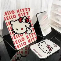 桌面化妆镜学生可爱卡通台式折叠小镜子宿舍办公桌上大号梳妆镜