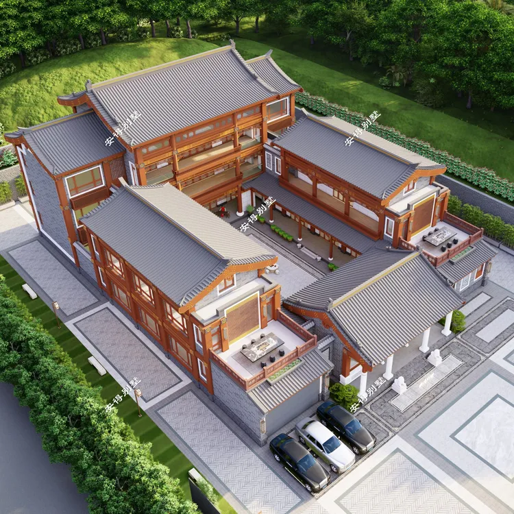 安得别墅京派四合院别墅设计建筑施工图