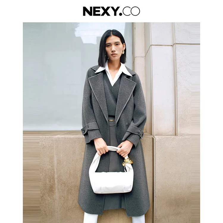 NEXY.CO/奈蔻气质新款”含羊绒“中长款秋冬大衣XL00901X2