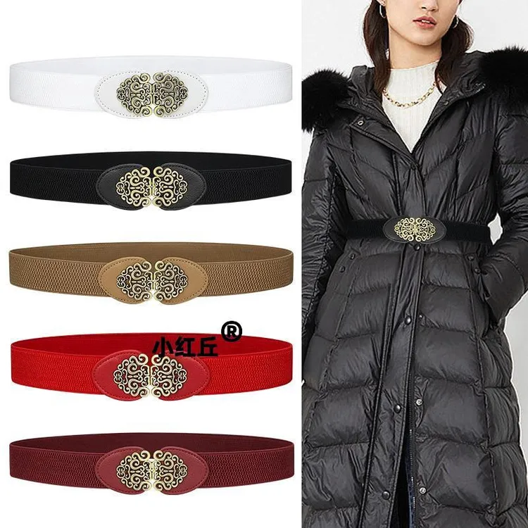 腰带女加长松紧弹力装饰皮带配裙子毛衣羽绒服高级感腰封工厂批发