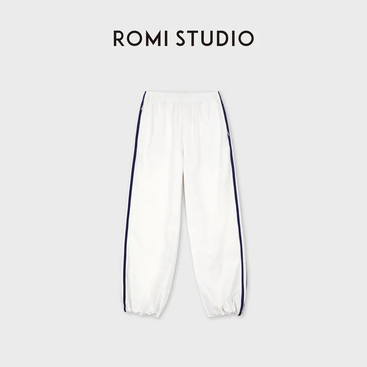 ROMI STUDIO防晒UPF50+隐形拉链口袋撞色阔腿裤 RWDSXD1936