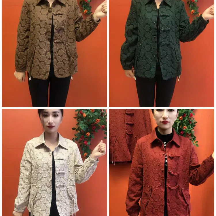 短外套提花显瘦时尚单排扣翻领外套洋气薄款女