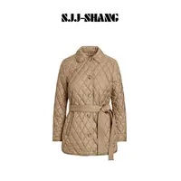 SJJ-SHANG【伦格】经典英伦风澳洲超细羊毛收腰设计感棉服 q135549p