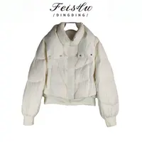 Y161【维亿专属】1休闲风街头风纯色长袖短款女士立领Y3K初恋风