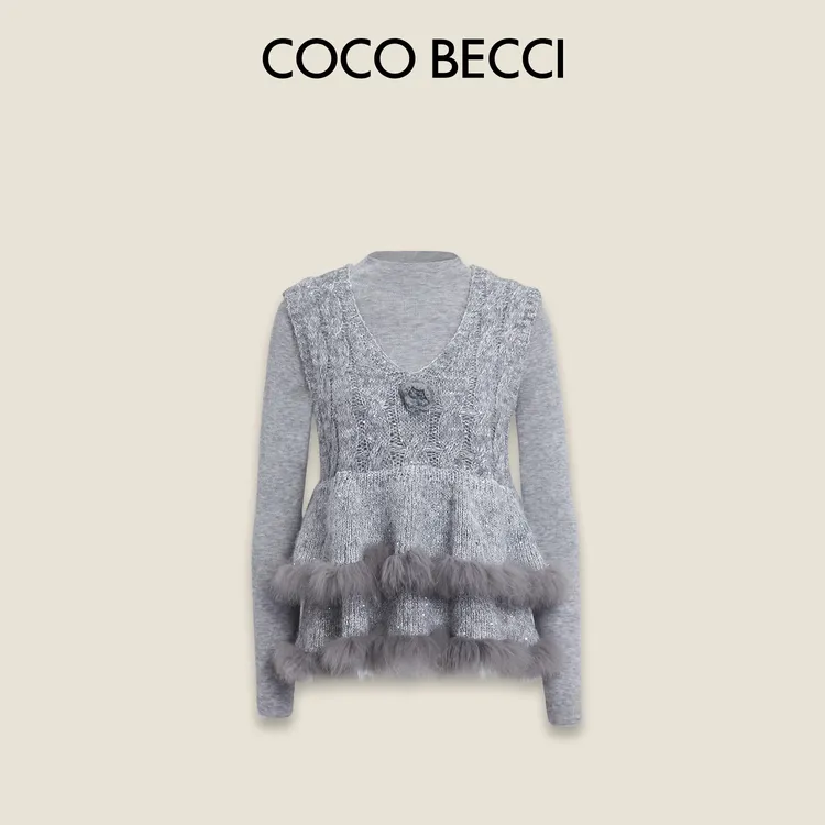 COCO BECCI【冰雪奇缘】绵羊毛混纺时尚百搭套装CFHHC254079A