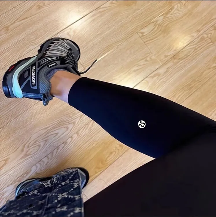 lulu原标leom瑜伽裤女士运动高腰紧身提臀鲨鱼裤打底外穿健身裤冬