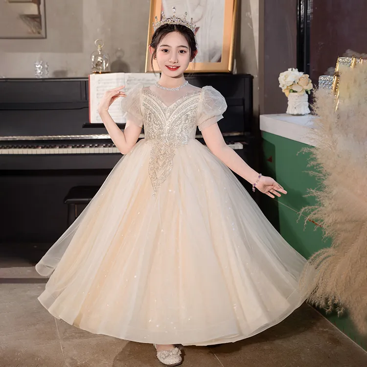 女童礼服婚礼钢琴表演儿童生日宴会演出服洋气小女孩高端公主裙夏