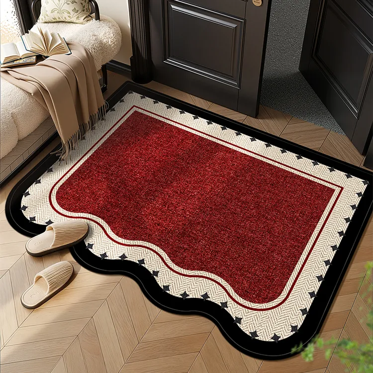 现代简约新年入户门地垫家用防滑门垫玄关门口耐脏脚垫子进门地毯
