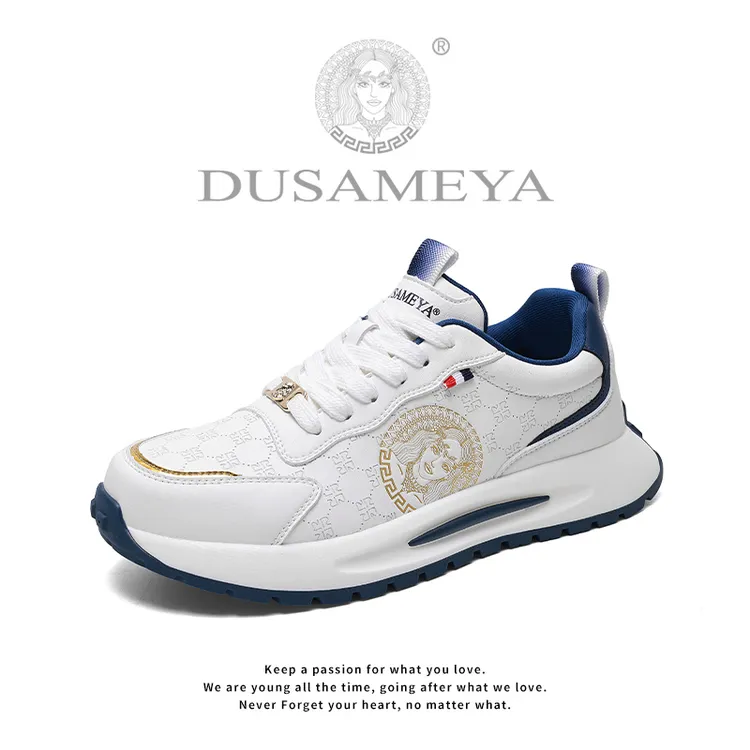 DUSAMEYA/杜莎米娅秋季男士轻奢轻便厚底百搭时尚情侣板鞋休闲鞋