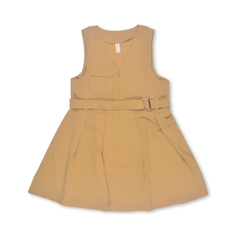 B047秋季设计师百搭温柔后妈裙无袖轻职风复古女款时尚女装连衣裙