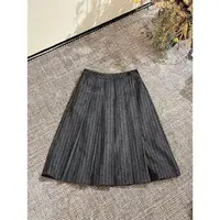 【YIBUDAOWEI】一粒扣韩系条纹羊毛百褶A字中裙 28161