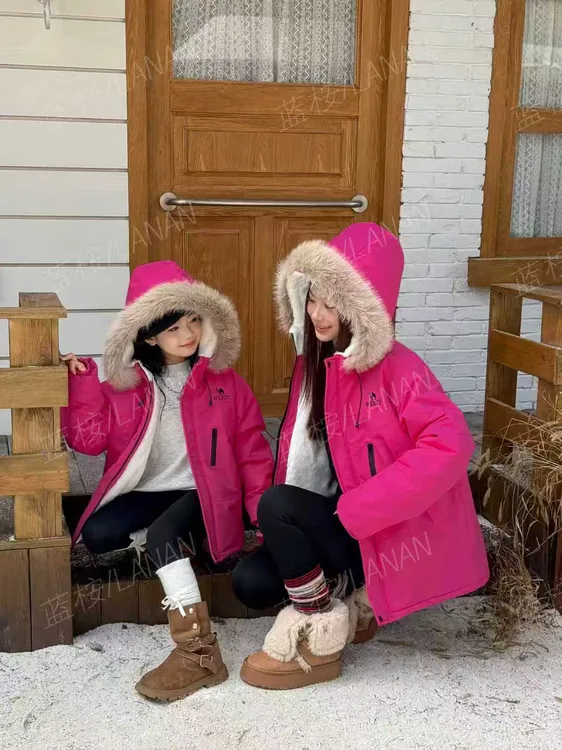 2025冬季新款亲子装棉服加绒加厚保暖时髦百搭气质