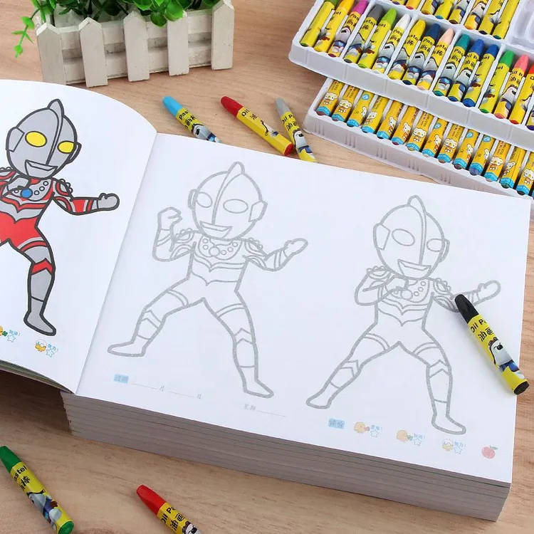 奥特曼简笔画儿童蒙纸画画涂色书学生幼儿临摹学画填色绘画图画册