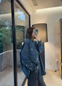 OSENSO"牛仔人生"秋季时尚简约百搭宽松牛仔衬衫CS250752