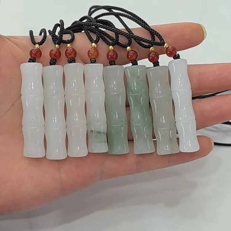 玉竹节吊坠天山翠男女款节节高升竹节吊坠