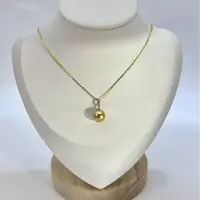 南洋金珠 媲美茶金 10-11mm 14k金 海水珍珠吊坠 不含链