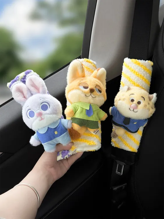 疯狂动物城狐狸兔子汽车安全带护肩套车载保险带把套车内装饰用品