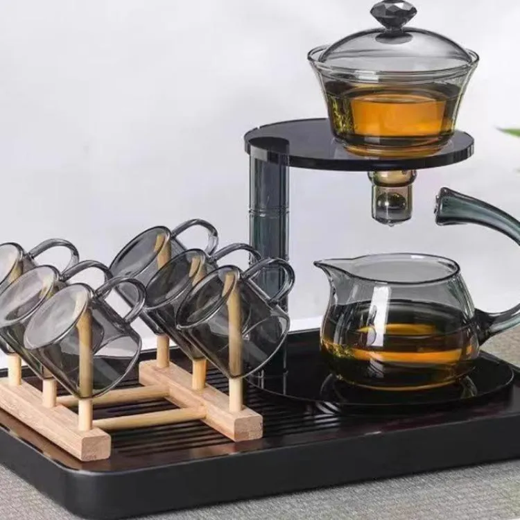 玻璃半全自动茶具套装懒人功夫泡茶器茶壶家用宫灯磁吸煮茶HC否