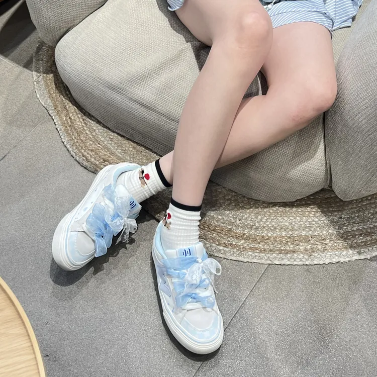 顽刻ollieskate蓝莓蛋糕配色夏季校园风W系列低帮男女国潮滑板鞋