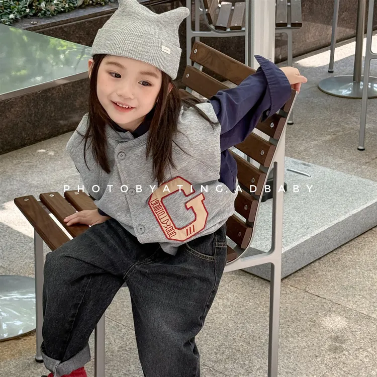 CoCoNut.韩国秋款儿童装韩版春秋装无袖卫衣马甲女童男童坎肩外套