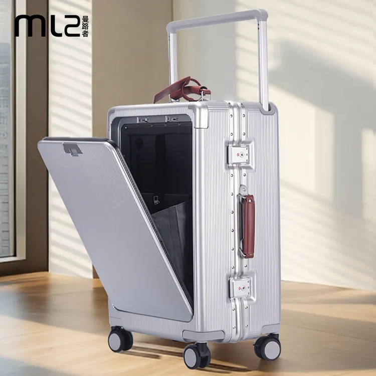 曼路者宽拉杆行李箱前置开口多功能男女旅行箱2025新款登机拉杆箱