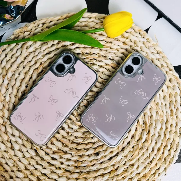 小清新蝴蝶结滴胶电镀 手机壳适用于 iPhone16promax防摔 全包ins