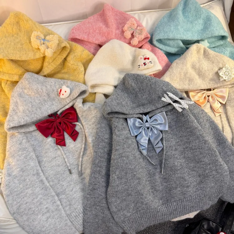 (针织卫衣)东临社原创jk制服学生校服连帽百搭学院风慵懒毛衣套装